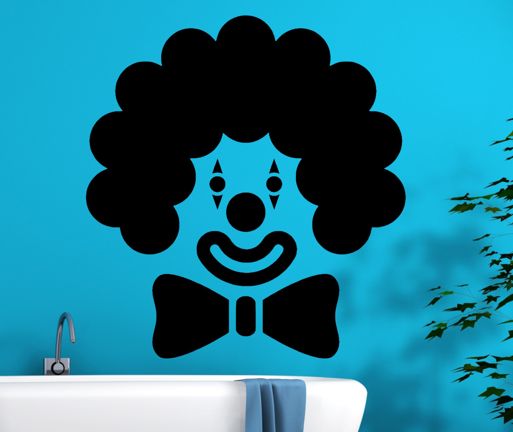 46373 Clown-Karneval Wandtattoo Badewanne blau